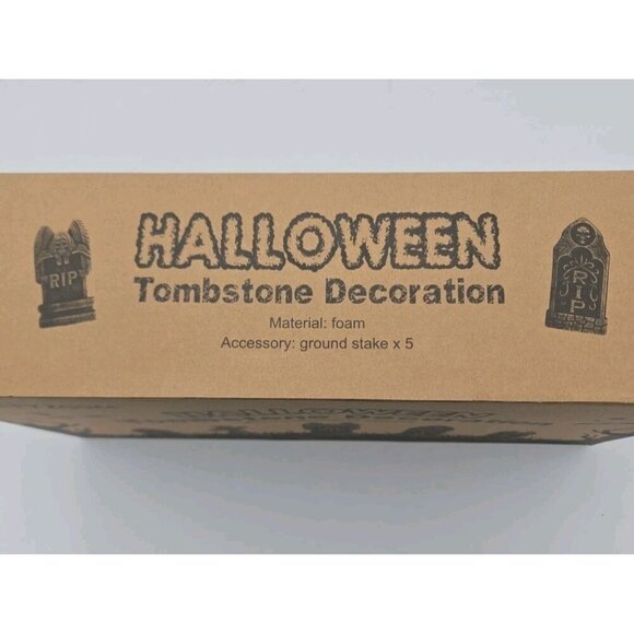 Halloween Party Kit 7 Piece In Total 3 Tombstones 16 Skulls 48 Lights Pumpkin - Picture 3 of 13